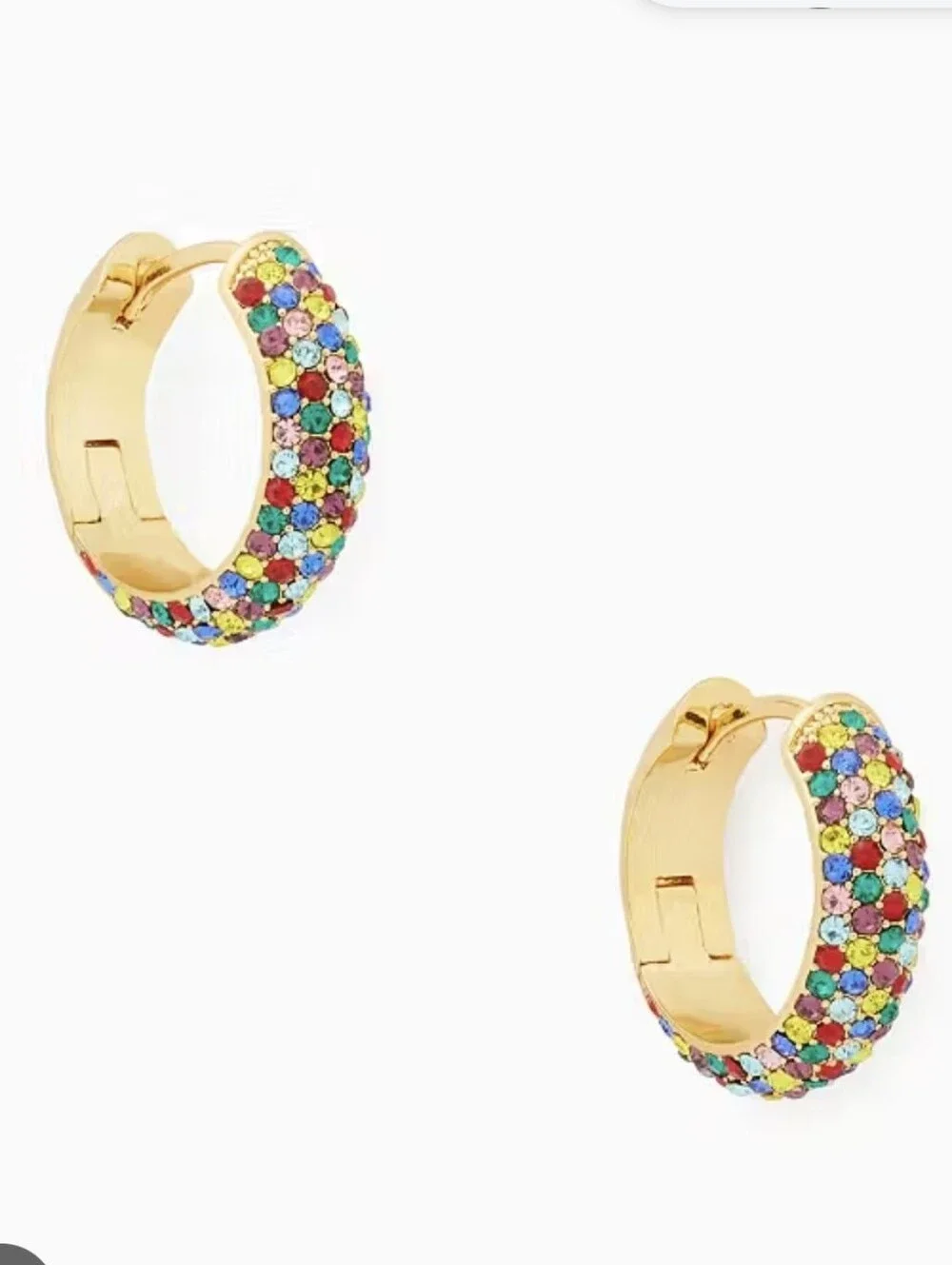 kate spade Candy Drops Pave Rainbow Huggie Earrings